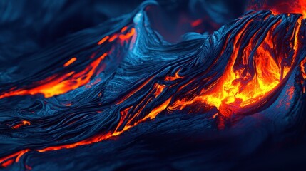 Molten Lava Flow: A fiery spectacle of nature's raw power