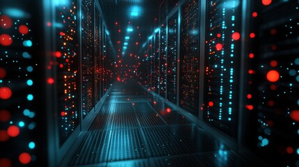 Machine Learning Server Room with Interactive Visuals