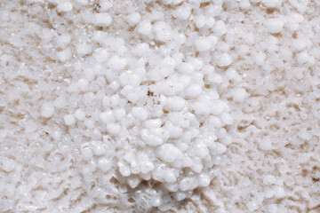 Close up Dead Sea salt mineral formations, Jordan