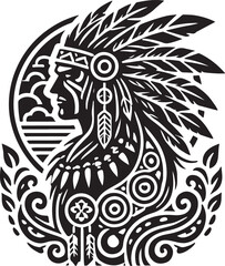 Tribal Chief Vector Illustration