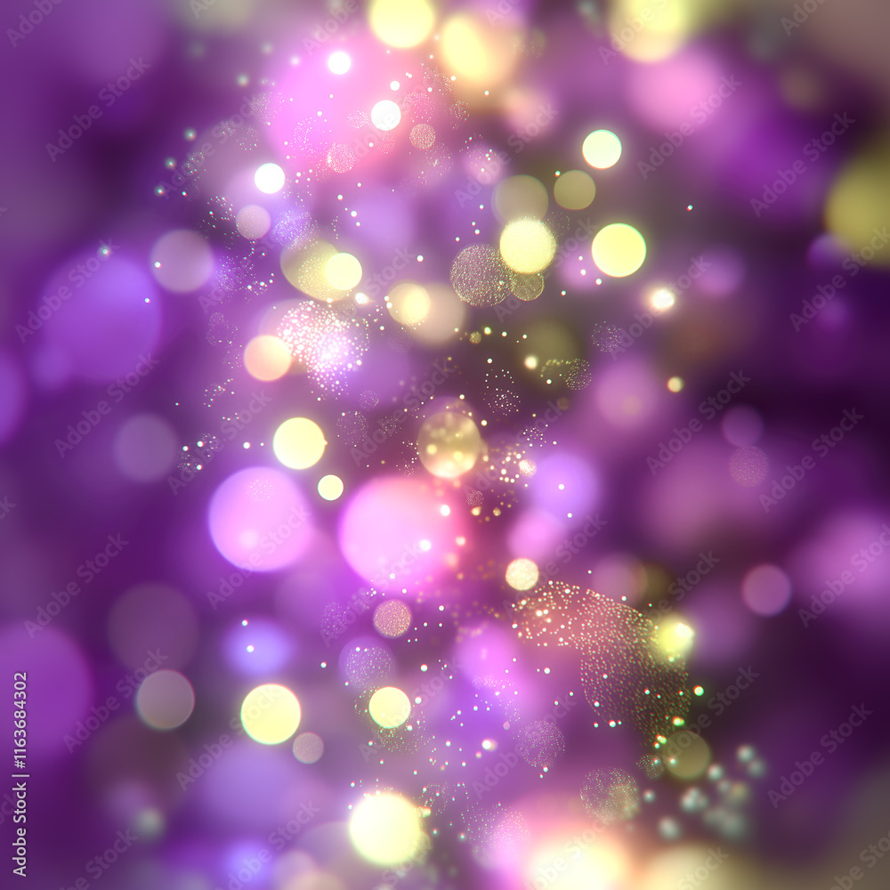 Poster An abstract illustration with a bokeh effect, filled with glowing circles of different colors and sizes, immersing you in an atmosphere of magic and depth. 
