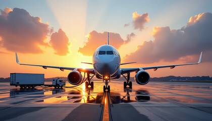 Majestic Airplane at Sunset