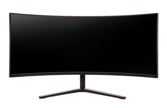 High-Quality PNG curved gaming monitor on white background