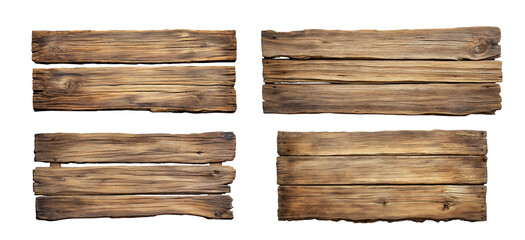 High-Quality PNG wooden boards texture set on transparent background