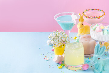 Colorful Easter party mocktails