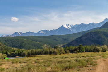 Naklejka premium The Kurai steppe. Altai republic, Russia