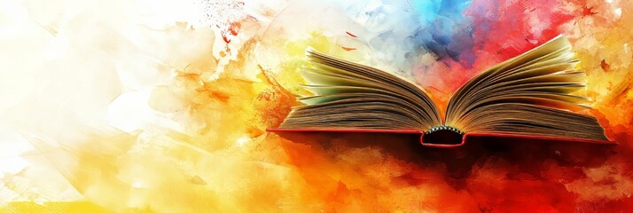 Vibrant educational materials with clear illustrations against a soft defocused background