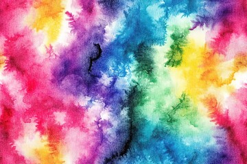 Vibrant Watercolor Rainbow Texture on Canvas