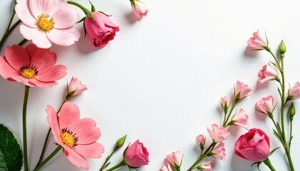 Fototapeta premium Elegant flower arrangement, pristine white backdrop , floral, photography