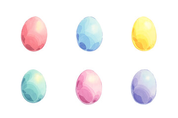 Set of easter eggs. Watercolor hand drawn illustration of festive colored eggs. Elements on white background for happy easter decor and design
