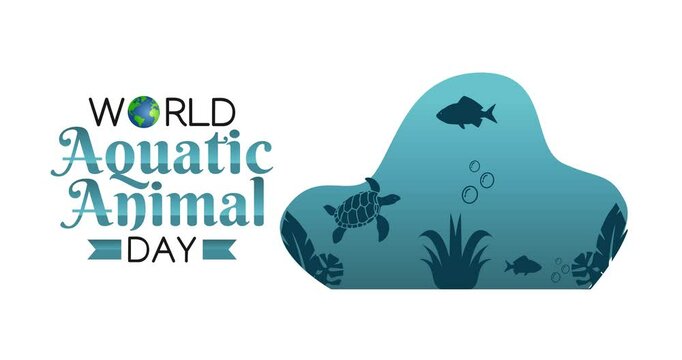 world aquatic animal day motion video, ideal for world aquatic animal day celebration