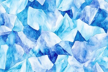 Fototapeta premium Abstract Watercolor Mountain Range Seamless Pattern