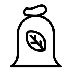 a bag of leaves line icon