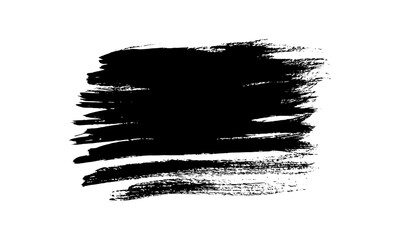 Black brush stroke on white background