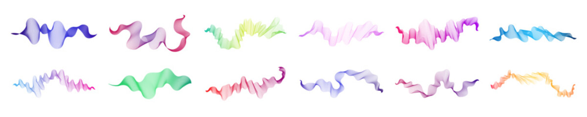 Fototapeta premium Set of abstract backdrops with multicolor waves