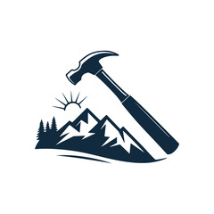 hammer silhouette vector clip art logo