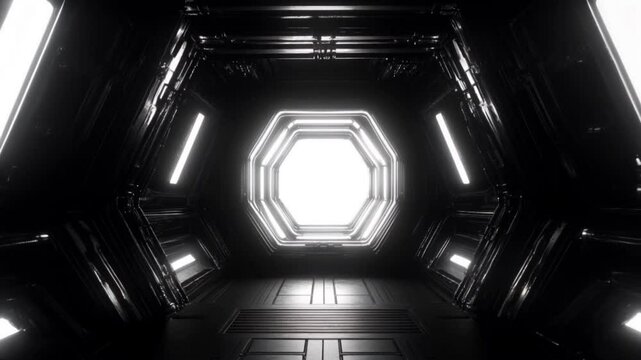 3d illustration of inside a space ship