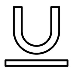 Underline Vector Line Icon Design