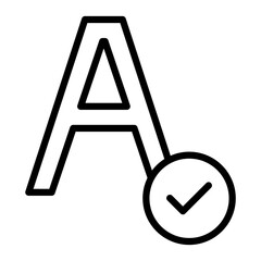Spell Check Vector Line Icon Design
