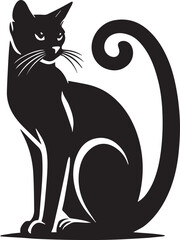 black and white vector cat