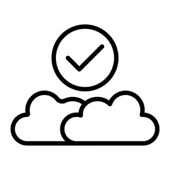 Cloud Vector Line Icon Design