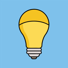 LED Bulb Vector Art Illustration - Electric Light Icon Design