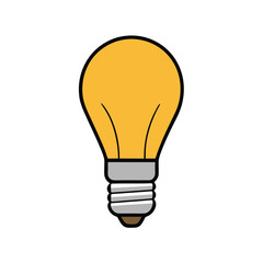 LED Bulb Vector Art Illustration - Electric Light Icon Design