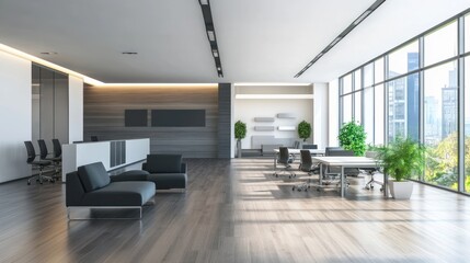 Fototapeta premium Modern and Luxurious Office Space Design