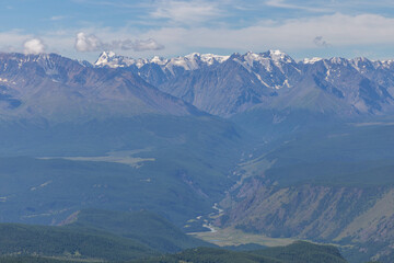 Beautiful view from the Aktash repeater (Aktashsky transponder). Altai republic, Russia