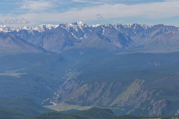 Beautiful view from the Aktash repeater (Aktashsky transponder). Altai republic, Russia