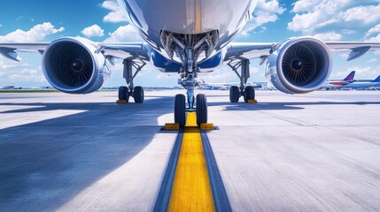 Airplane on the Runway: A Majestic View of Aviation
