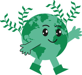 Vector Cute Earth Day Illustration
