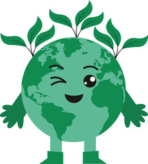 Vector Cute Earth Day Illustration