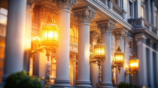 Illuminated Elegance: Classic Architecture at Dusk