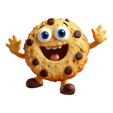 [Cookie Monster smiling for photo shoot] Cheerful Cookie Monster Standing Upright with Open Mouth Against Black Background