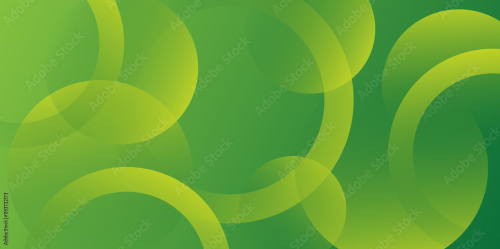 Poster Modern light green and yellow abstract background with circle shape. Dynamic shapes composition. modern corporate and business concept. Vector illustration design for presentation, banner, wallpape.