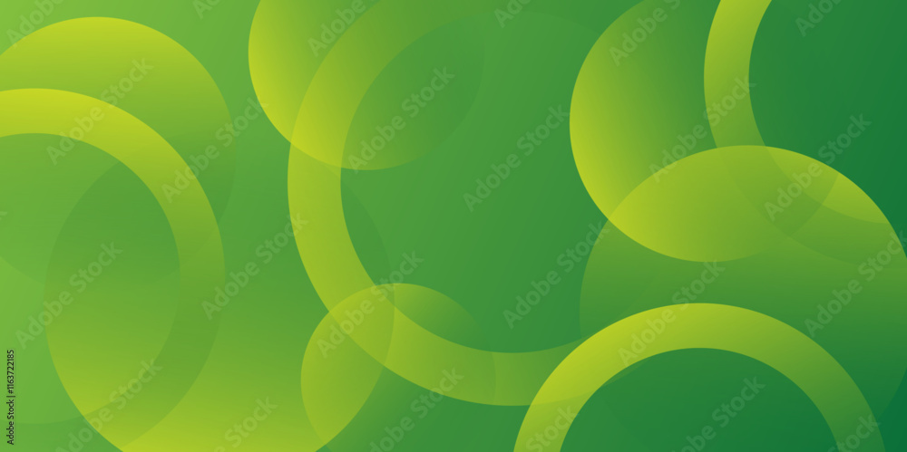 Poster Modern light green and yellow abstract background with circle shape. Dynamic shapes composition. modern corporate and business concept. Vector illustration design for presentation, banner, wallpape.