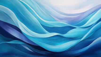 Fototapeta premium Abstract fluid painting of flowing, vibrant blues and purples.