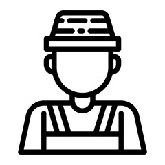 avatar farmer line icon