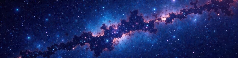 Obraz premium Celestial night sky with stars and galaxies in deep space background , space, night sky, universe