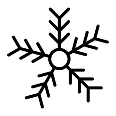 Snowflake Vector Line Icon Design