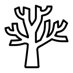 Dead Tree Vector Line Icon Design