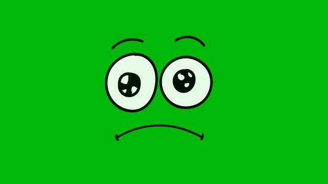 Cartoon face best quality animated green screen , The video element of on a green screen background, Ultra High Definition, 4k video, on a green screen background.