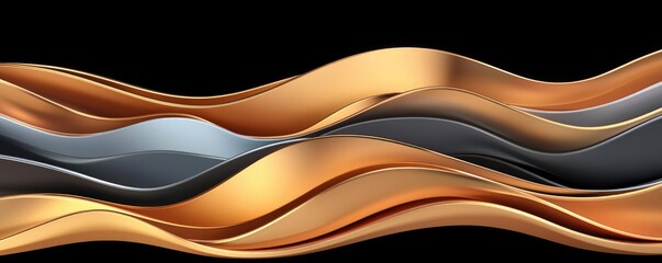 Obraz premium Brushed abstract background idea. Dynamic waves in gold and silver create an elegant abstract background design.