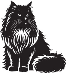 black and white cat cartoon