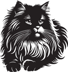 black and white cat cartoon