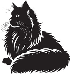 black and white cat cartoon