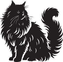 black and white cat cartoon