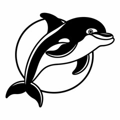 Dolphin logo icon vector illustration