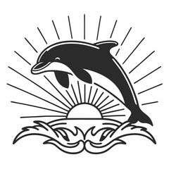 Dolphin logo icon vector illustration
